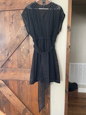 Banana Republic black eyelet dress size 6